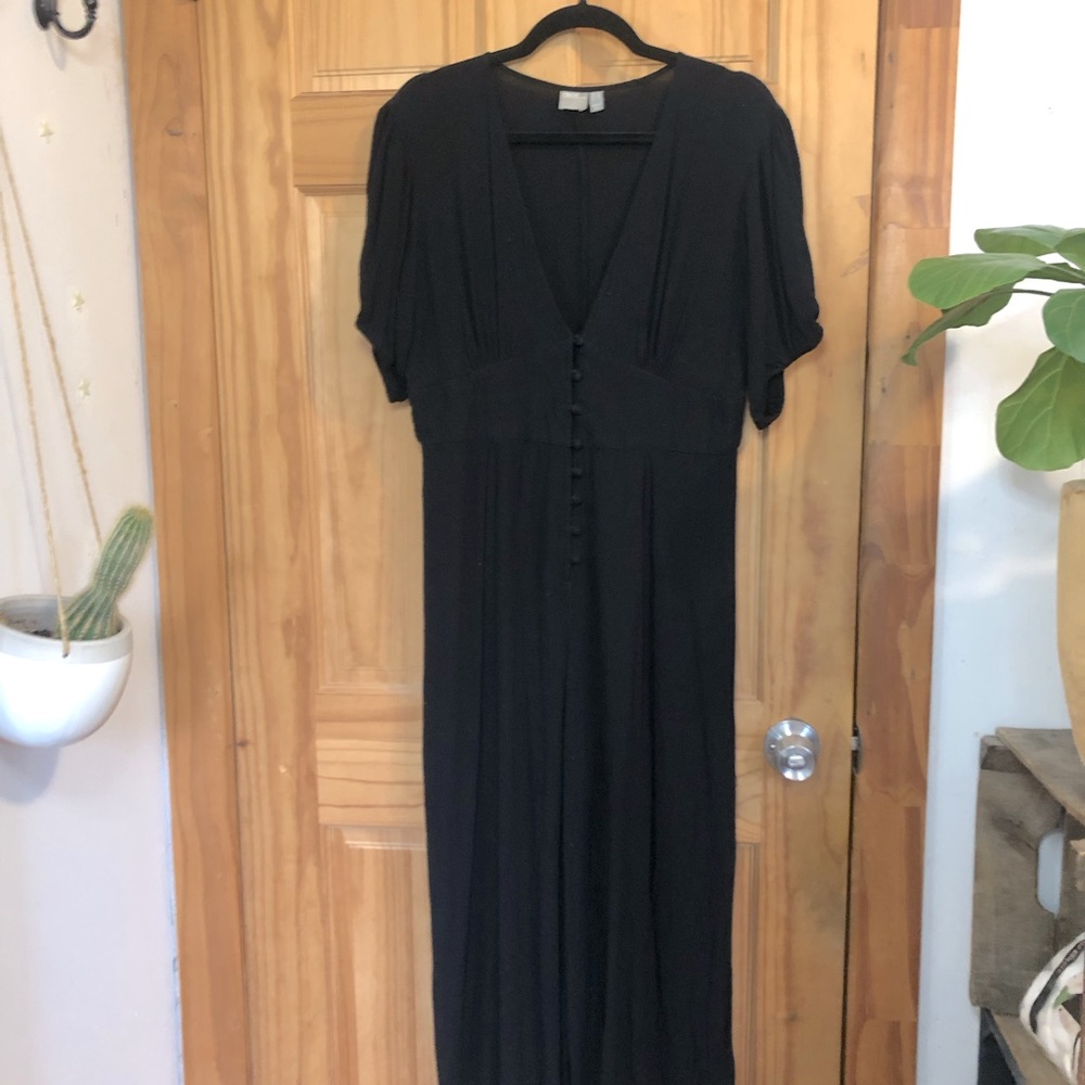 Asos Black Button-front Jumpsuit